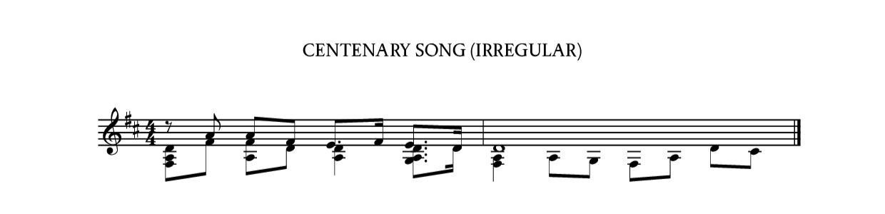 Centenary Song (Irregular)